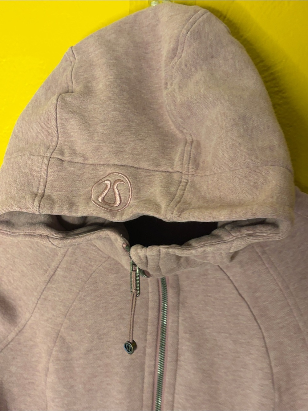 Lululemon Scuba Full-Zip Hoodie Plush Velour Heathered Twilight Rose Size 6 - Picture 3 of 6